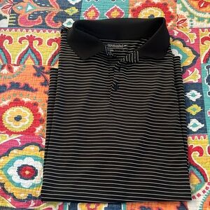 mens nike golf 2x large polo ss shirt black with whiter stripes